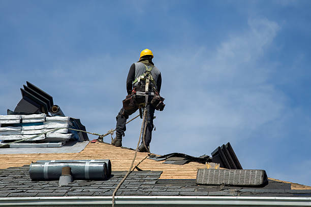 Professional Gutter Installation technician working in Gnadenhutten, OH